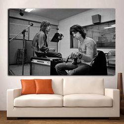 keith and mick poster, rolling stones, classic rock, canvas print, acrylic image, keith richards canvas ,mick jagger can