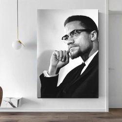 malcolm x canvas art, malcolm x, malcolm x poster, malcolm little, malcolm x print, malcolm x wall art, famous wall art,