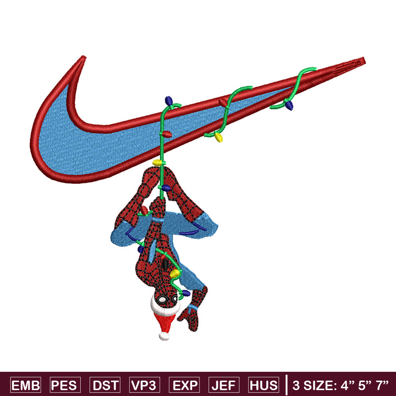 Spaiderman Nike logo embroidery design, Spaiderman Nike embroidery, Embroidery shirt, Nike design, Instant download.jpg