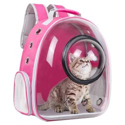 Space Capsule Bubble Cat Backpack Carrier, Pet Carrier Backpack, Breathable Air Cat Backpack Adjustable Pad(US customers