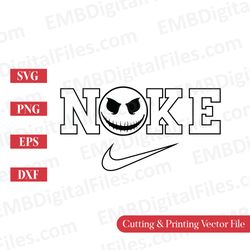 nike swoosh jack angry face halloween svg for cricut