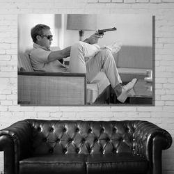 steve mcqueen print, steve mcqueen, steve mcqueen canvas wall art, legendary actor canvas print, famous canvas wall, fam