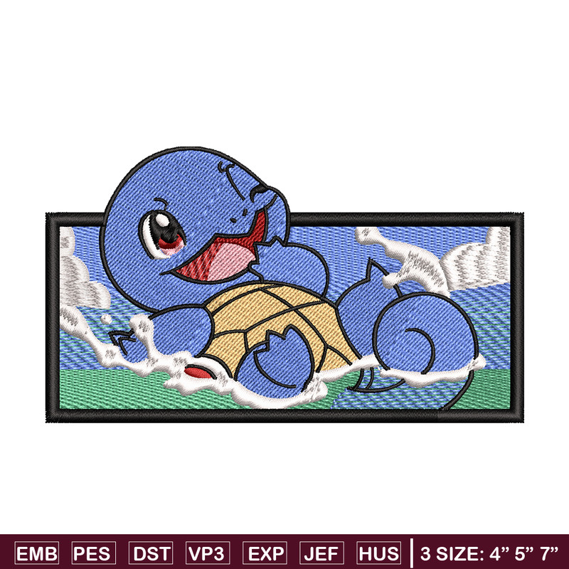 Squirtle embroidery design, Pokemon embroidery, embroidery file, anime design, anime shirt, Digital download.jpg