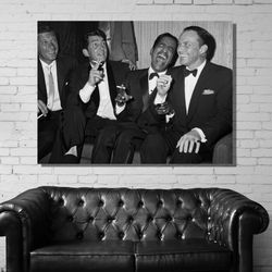 the rat pack canvas art,the rat pack, frank sinatra, dean martin, sammy davis jr, and peter lawford poster, the rat pack