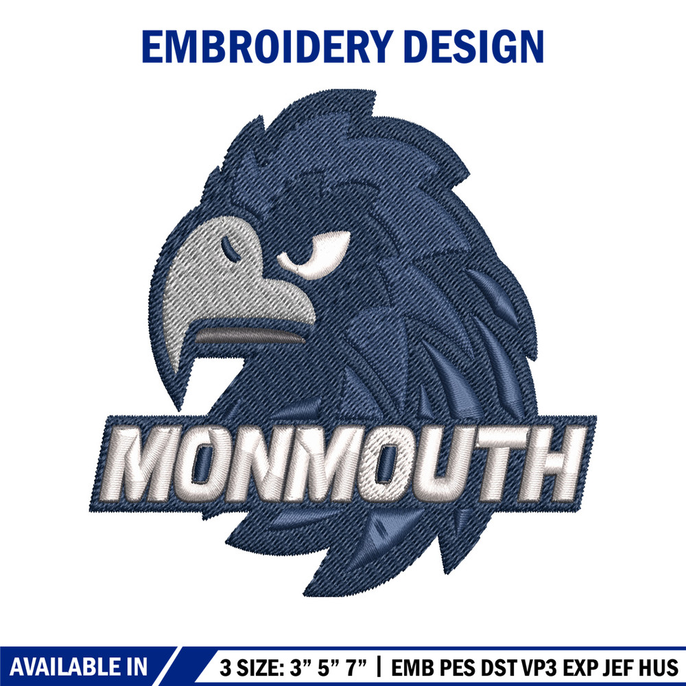 Monmouth Hawks embroidery, Monmouth Hawks embroidery, Basketball embroidery, Sport embroidery, NCAA embroidery..jpg