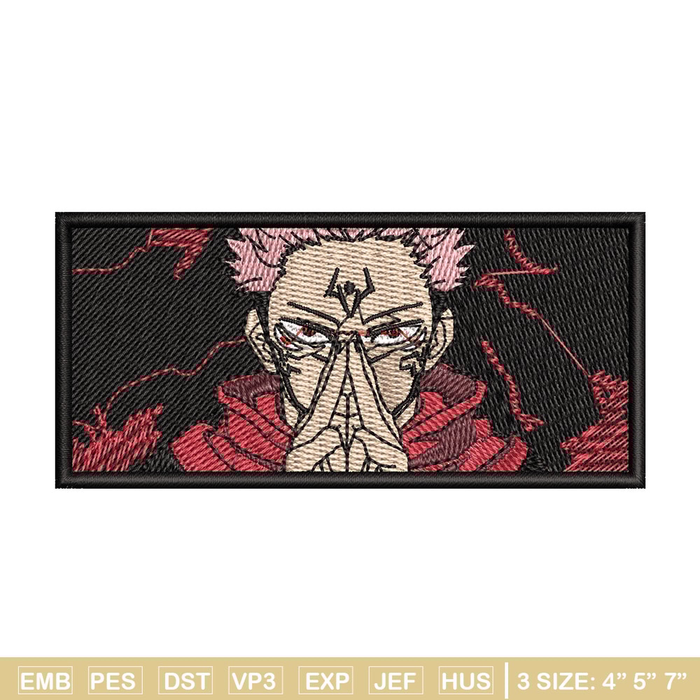 Sukuna embroidery design, Jujutsu kaisen embroidery, anime design, embroidery file, anime shirt, Digital download.jpg
