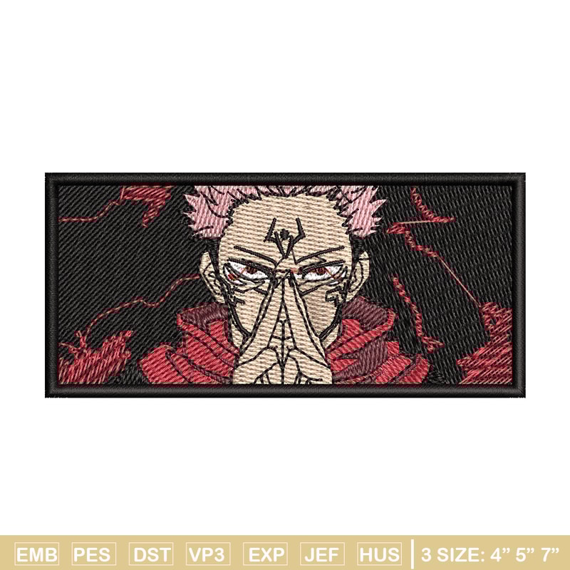 Sukuna embroidery design, Jujutsu kaisen embroidery, anime design, embroidery file, anime shirt, Digital download.jpg