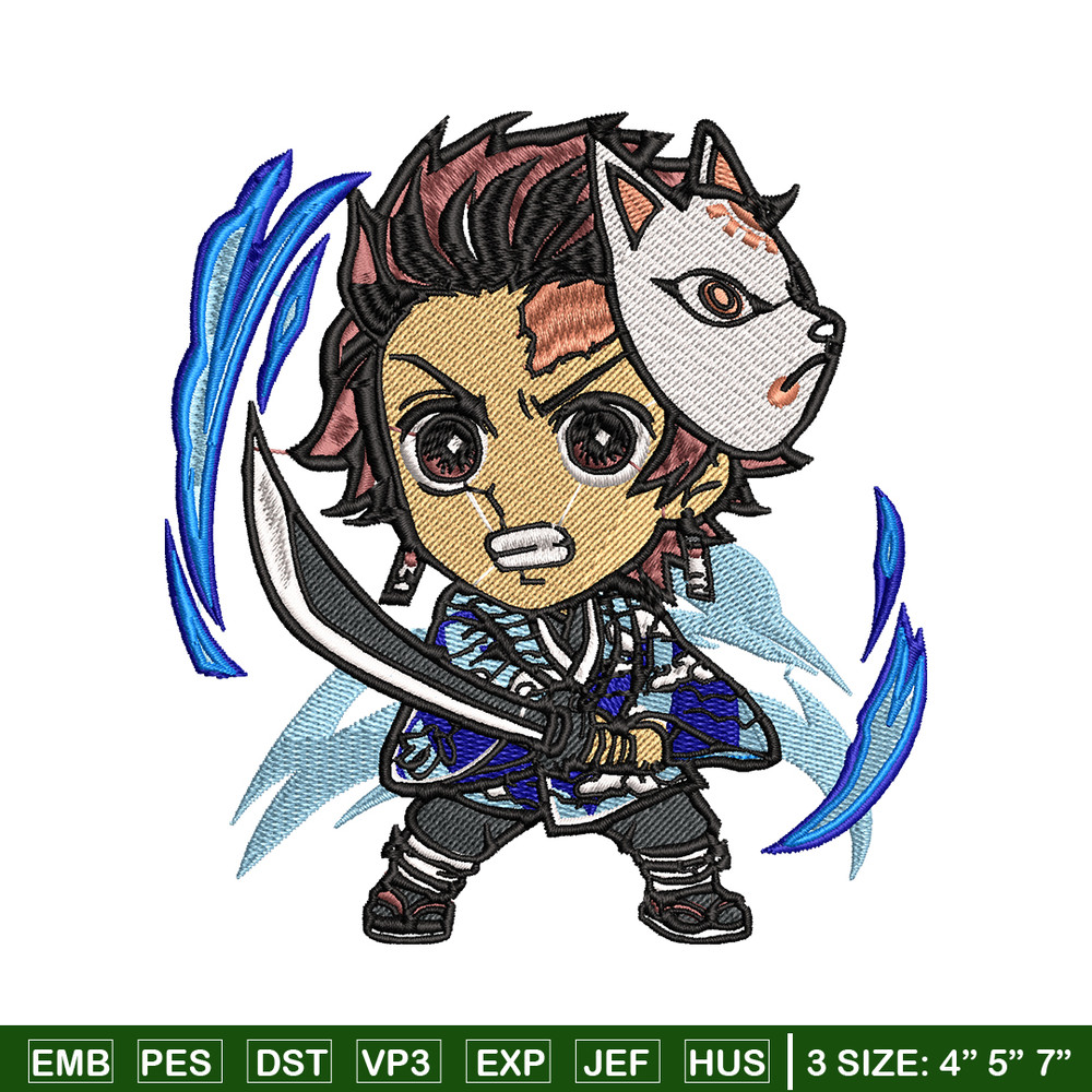 Tanjiro chibi embroidery design, Kimetsu no Yaiba embroidery, embroidery file, anime design, anime shirt, Digital download.jpg