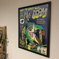 mf doom comic art book poster, the ultimate villain poster, mf doom poster, noframed, gift.jpg