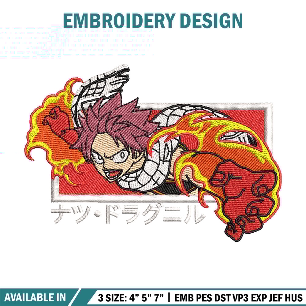 Natsu box embroidery design, Fairy tail embroidery, Anime design, Embroidery shirt, Embroidery file, Digital download.jpg