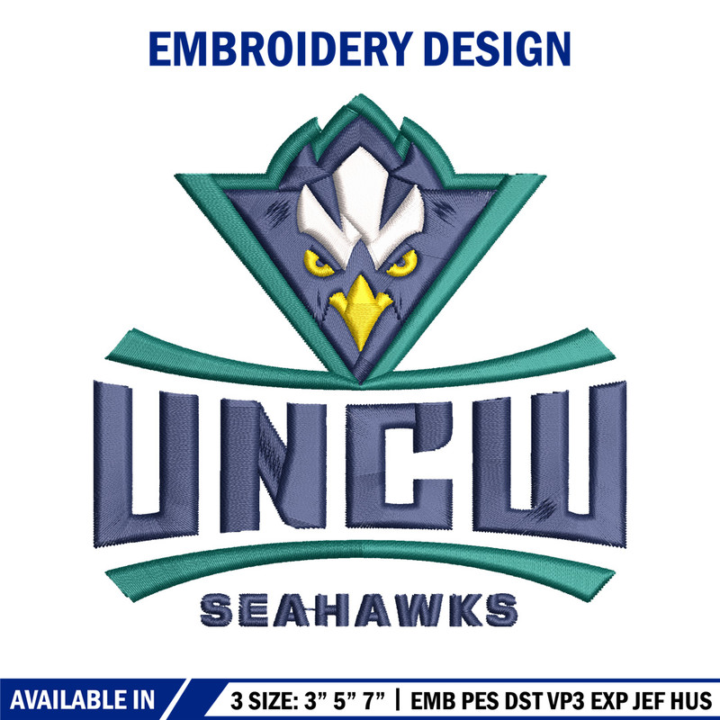 NC Wilmington Seahawks embroidery, NC Wilmington Seahawks embroidery, embroidery file, Sport embroidery, NCAA embroidery.jpg