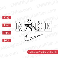 nike swoosh jack skellington halloween svg for cricut