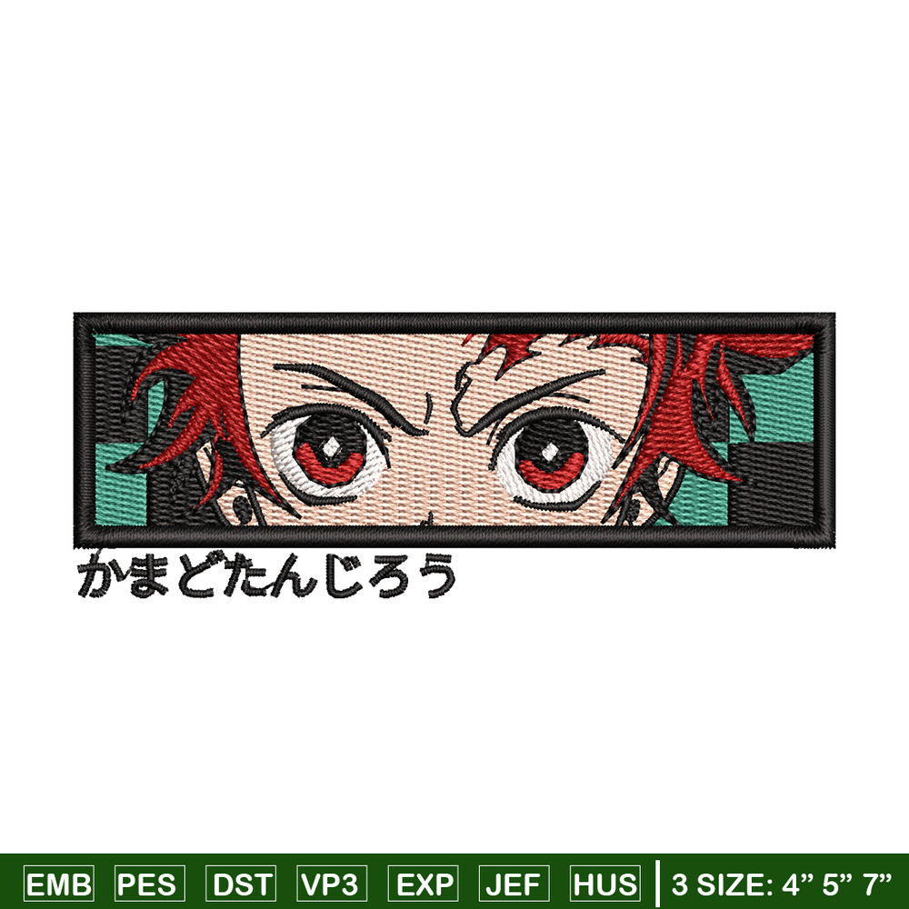 Tanjiro Rectangle embroidery design, Kimetsu no Yaiba embroidery, anime design, embroidery file, Digital download.jpg