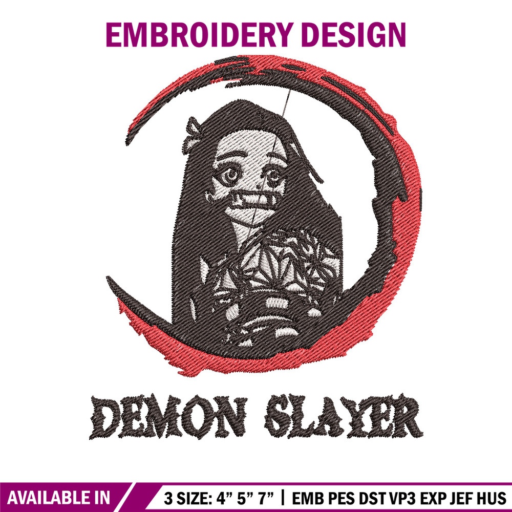 Nezuko moon embroidery design, Nezuko embroidery, Embroidery shirt, Embroidery file, Anime design, Digital download.jpg