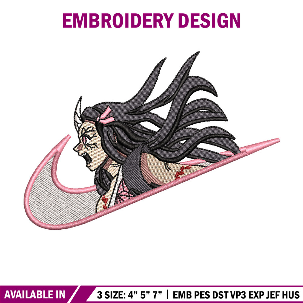 Nezuko nike embroidery design, Demon slayer embroidery, Nike design, Embroidery shirt, Embroidery file, Digital download.jpg