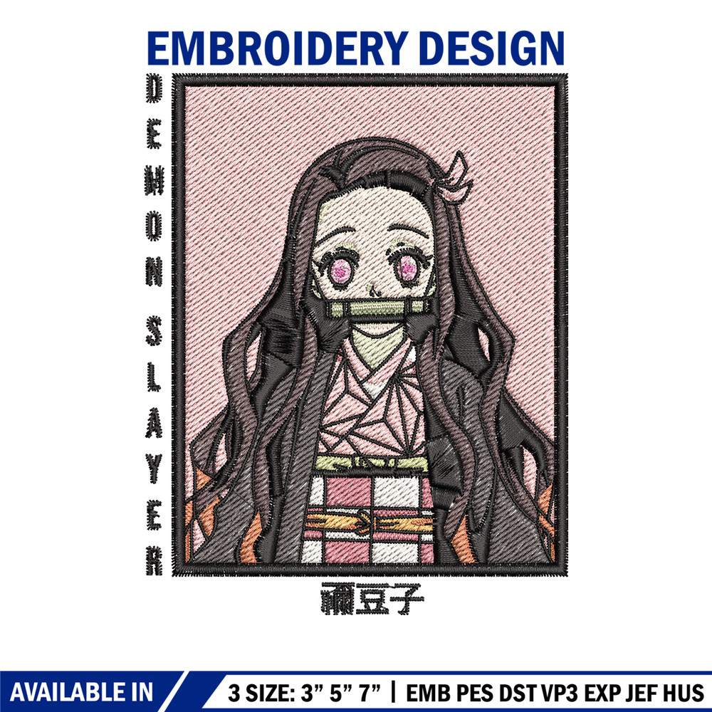 Nezuko embroidery design, Nezuko embroidery, Embroidery shirt, Embroidery file, Anime design, Digital download.jpg