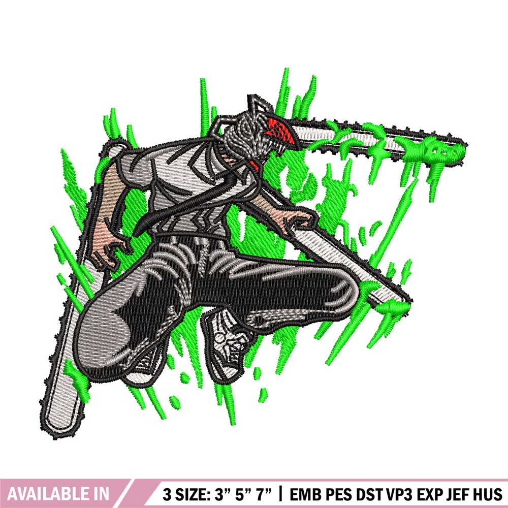 Chainsaw embroidery design, Chainsaw man embroidery, Anime design, Embroidery shirt, Embroidery file, Digital download.jpg