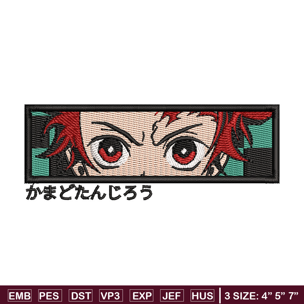 Tanjiro Rectangle embroidery design, Kimetsu no Yaiba embroidery, anime design, embroidery file, Digital download.jpg