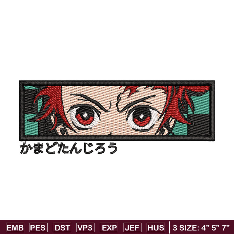 Tanjiro Rectangle embroidery design, Kimetsu no Yaiba embroidery, anime design, embroidery file, Digital download.jpg