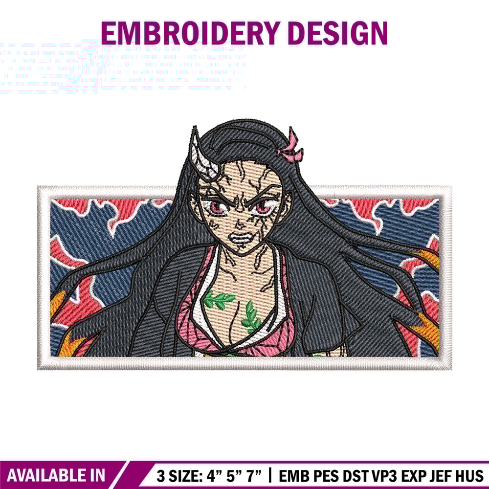 Nezuko demon box embroidery design, Neuzko embroidery, Anime design, Embroidery shirt, Embroidery file, Digital download.jpg
