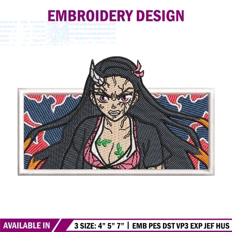 Nezuko demon box embroidery design, Neuzko embroidery, Anime design, Embroidery shirt, Embroidery file, Digital download.jpg