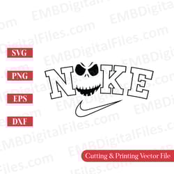 nike swoosh pumpkin carving nightmare halloween svg for cricut