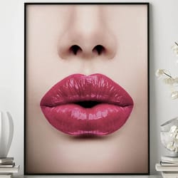 pink lips poster, wall art, poster print, wall decor, feminine art, lips art, beauty poster, glamour decor, fashion art