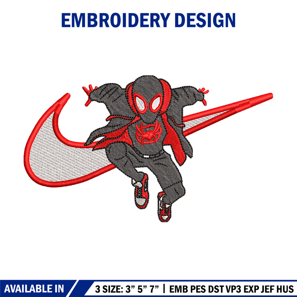 Nike Black Spiderman embroidery design, Black Spiderman embroidery, Nike design, movie design, Digital download.jpg