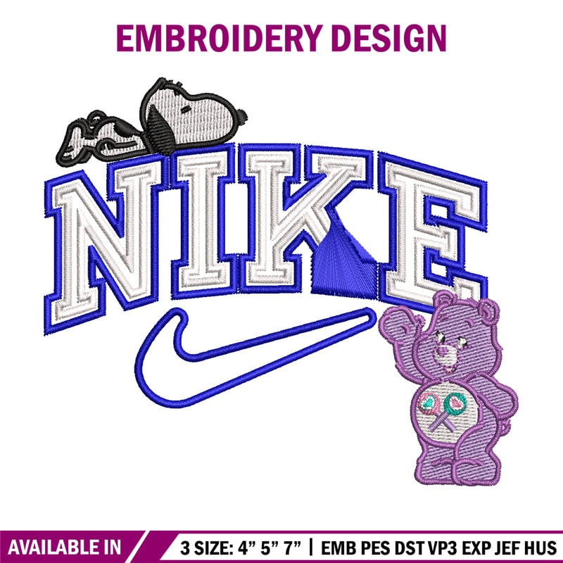 Nike bear dog embroidery design, Cartoon embroidery, Nike design, Embroidery shirt, Embroidery file,Digital download.jpg