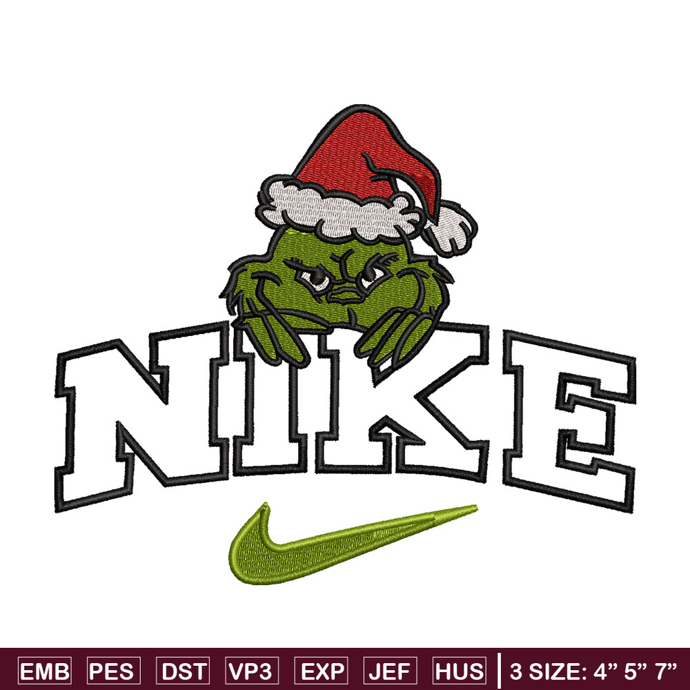 The Grinch Nike embroidery design, The Grinch embroidery, Nike design, Embroidery file, logo shirt, Instant download..jpg