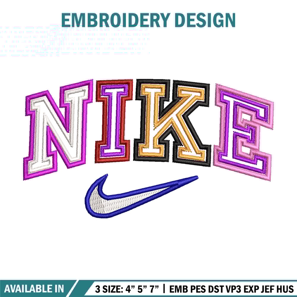 Nike color embroidery design, Nike embroidery, Nike design, Embroidery shirt, Embroidery file,Digital download.jpg