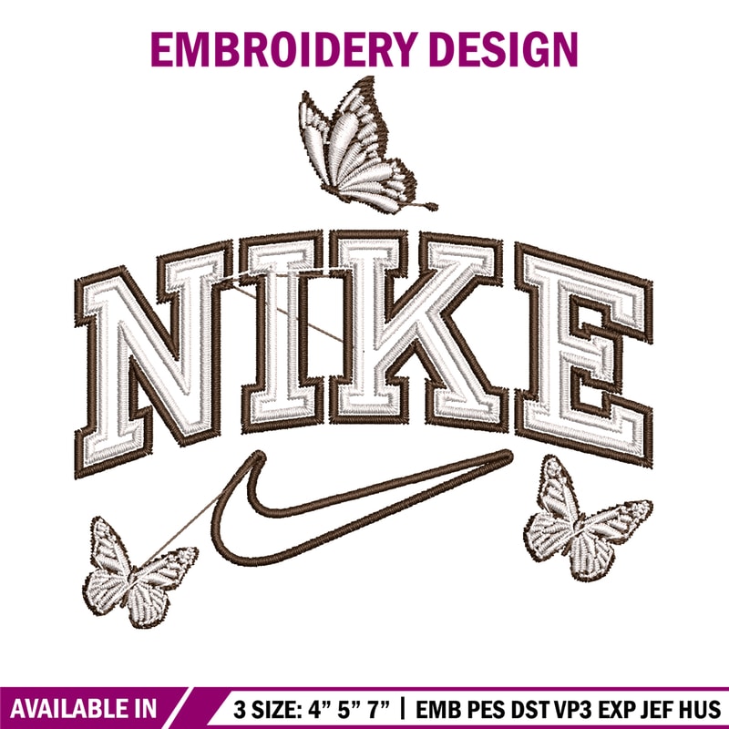 Nike butterfly embroidery design, logo embroidery, logo design, logo shirt, digital download.jpg