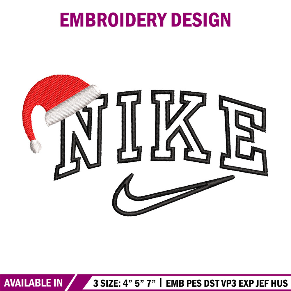 Nike hat embroidery design, Chrismas embroidery, Nike design, Embroidery shirt, Embroidery file, Digital download.jpg