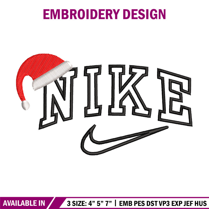 Nike hat embroidery design, Chrismas embroidery, Nike design, Embroidery shirt, Embroidery file, Digital download.jpg