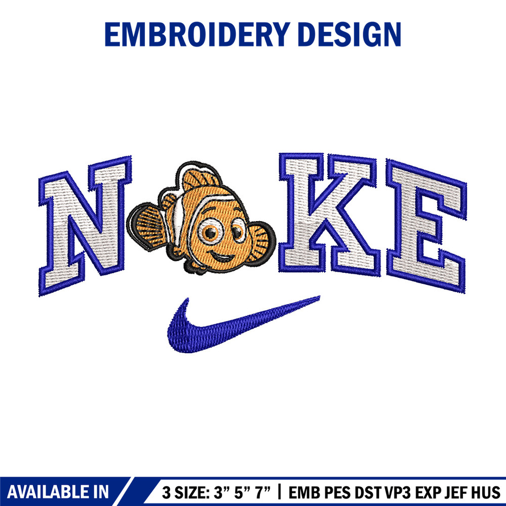 Nike fish cartoon embroidery design, Cartoon embroidery, Nike design, Embroidery shirt, Embroidery file,Digital download.jpg