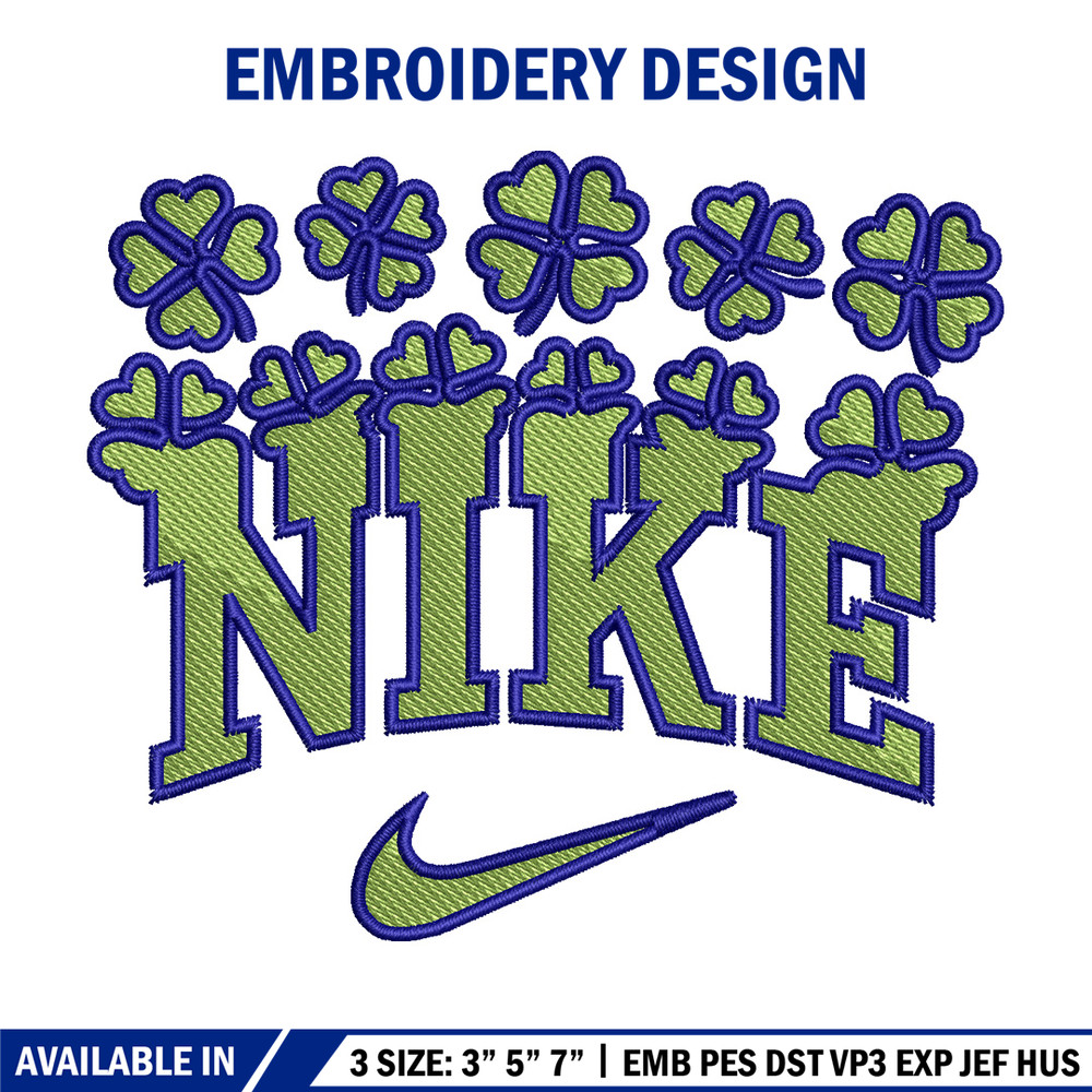 Nike flower green embroidery design, Flower embroidery, Nike design, Embroidery shirt, Embroidery file, Digital download.jpg