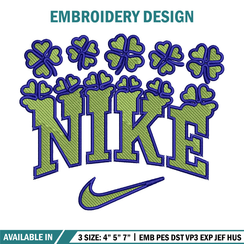 Nike flower green embroidery design, Flower embroidery, Nike design, Embroidery shirt, Embroidery file, Digital download.jpg