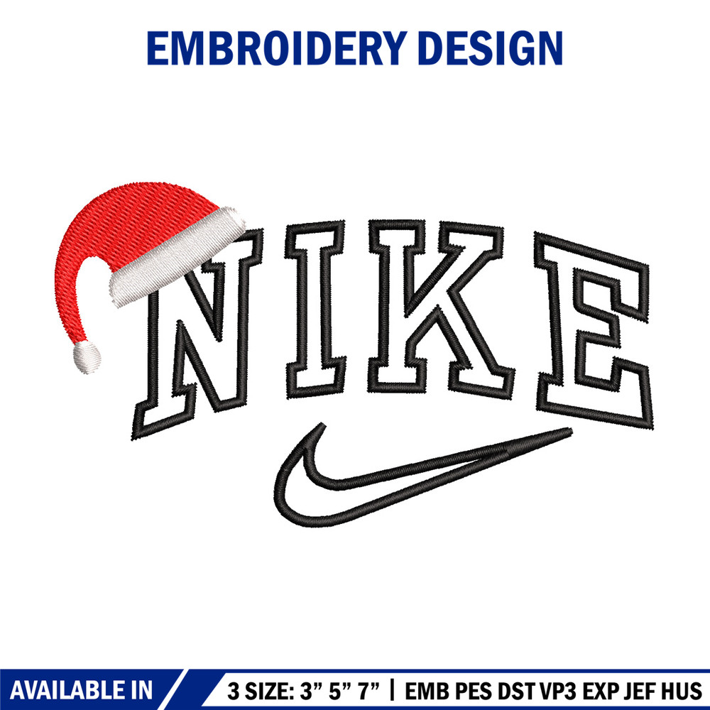 Nike hat embroidery design, Chrismas embroidery, Nike design, Embroidery shirt, Embroidery file, Digital download.jpg