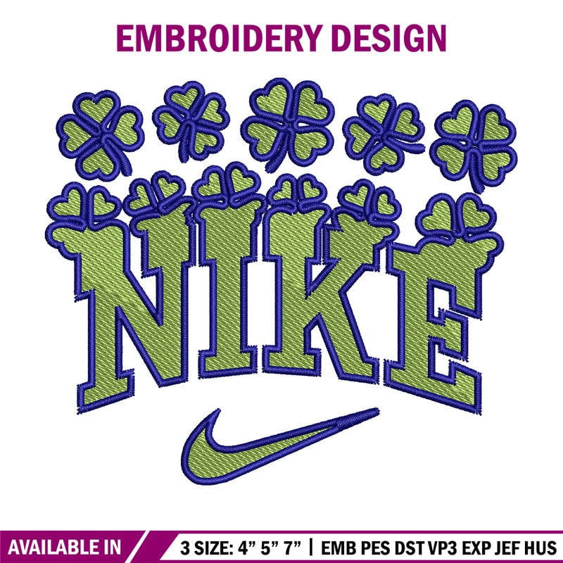 Nike flower green embroidery design, Flower embroidery, Nike design, Embroidery shirt, Embroidery file, Digital download.jpg