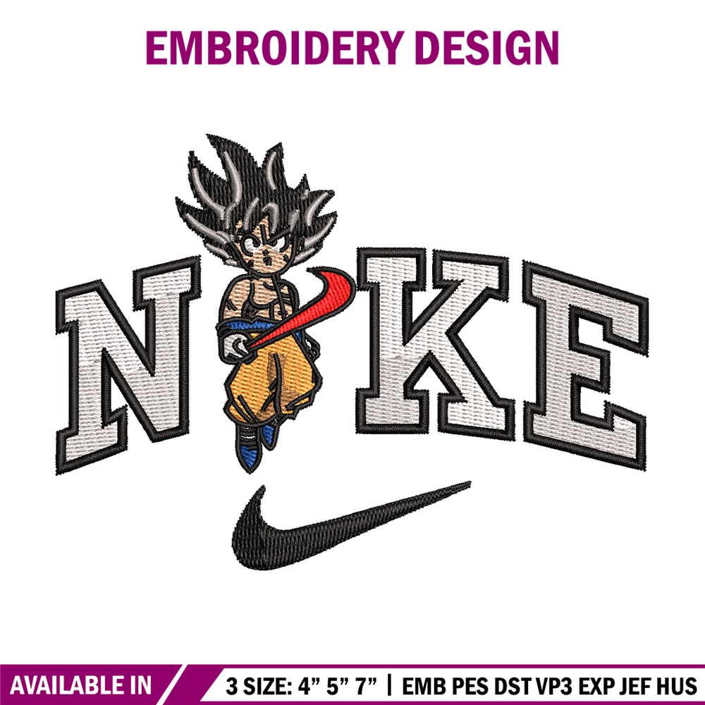 Nike goku embroidery design, Dragonball embroidery, Nike design, Embroidery shirt, Embroidery file, Digital download.jpg
