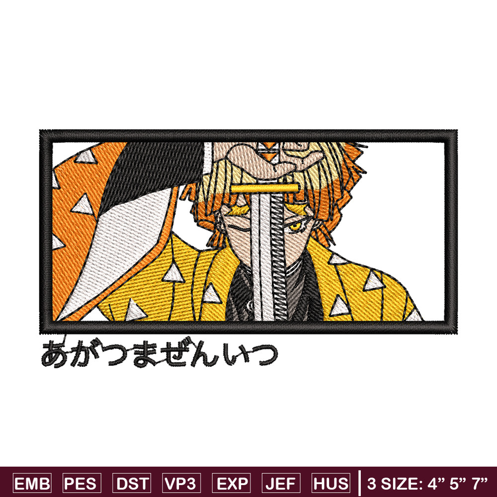 Zenitsu sword embroidery design, Kimetsu no Yaiba embroidery, anime design, embroidery file, Digital download.jpg