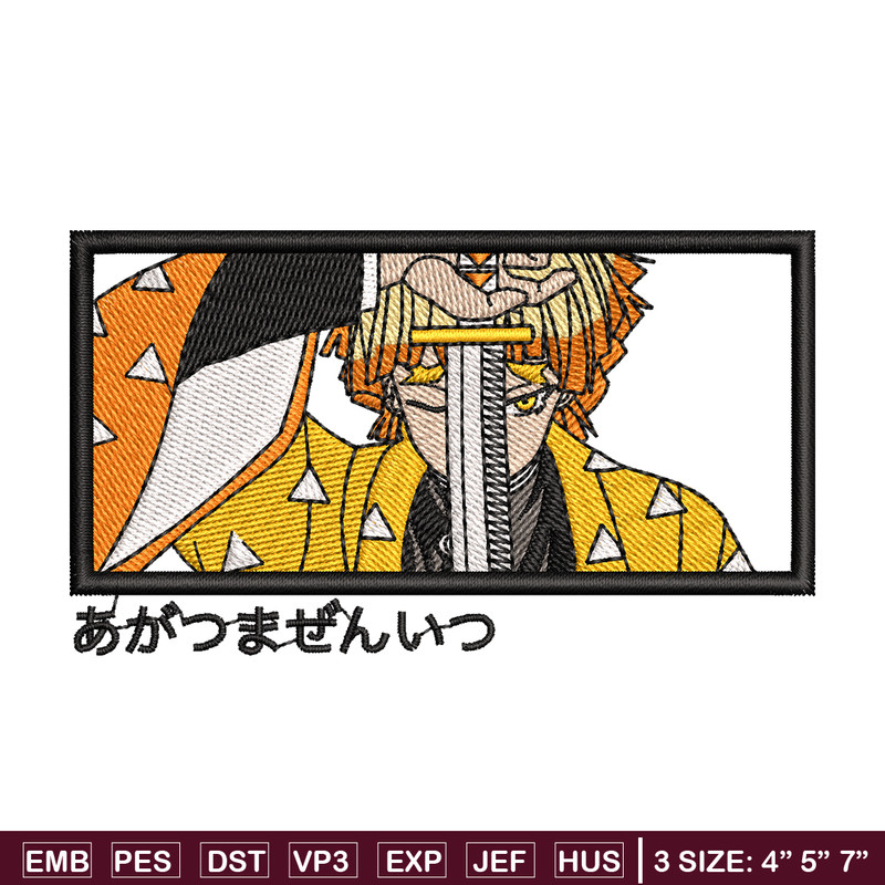 Zenitsu sword embroidery design, Kimetsu no Yaiba embroidery, anime design, embroidery file, Digital download.jpg