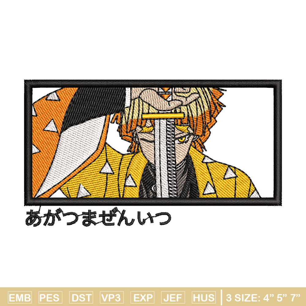 Zenitsu sword embroidery design, Kimetsu no Yaiba embroidery, anime design, embroidery file, Digital download.jpg