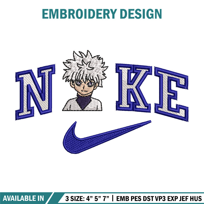 Nike Killua embroidery design, HxH embroidery, Nike design, Embroidery shirt, Embroidery file, Digital download.jpg