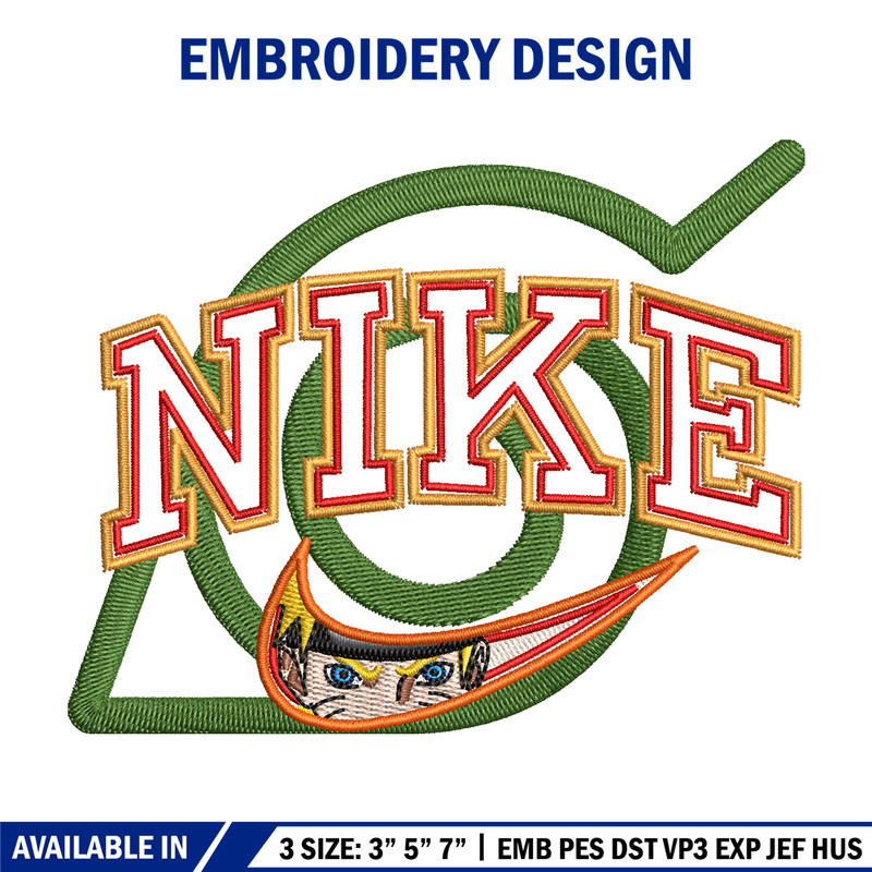 Nike konoha logo embroidery design, Naruto embroidery, Nike design,Embroidery shirt, Embroidery file, Digital download.jpg