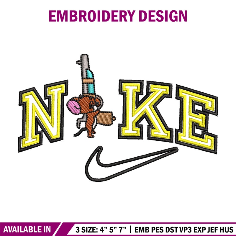 Nike jerry embroidery design, Tom jerry embroidery, Nike design, Embroidery shirt, Embroidery file,Digital download.jpg