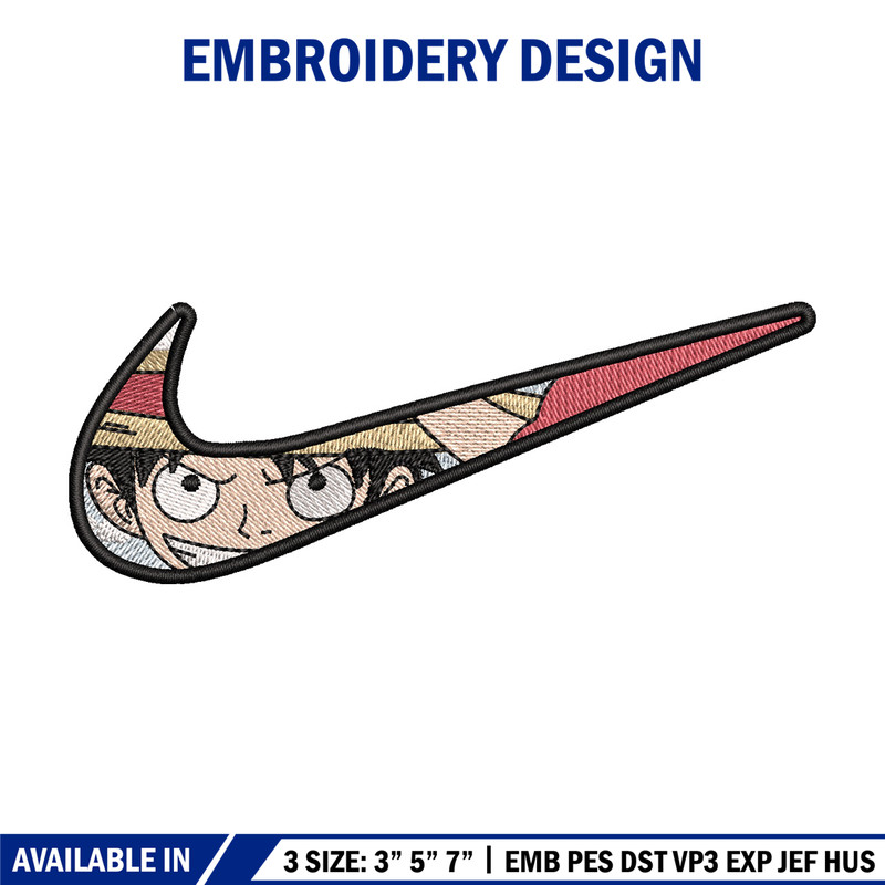 Nike luffy smile embroidery design, One piece embroidery,Nike design,Embroidery shirt, Embroidery file, Digital download.jpg