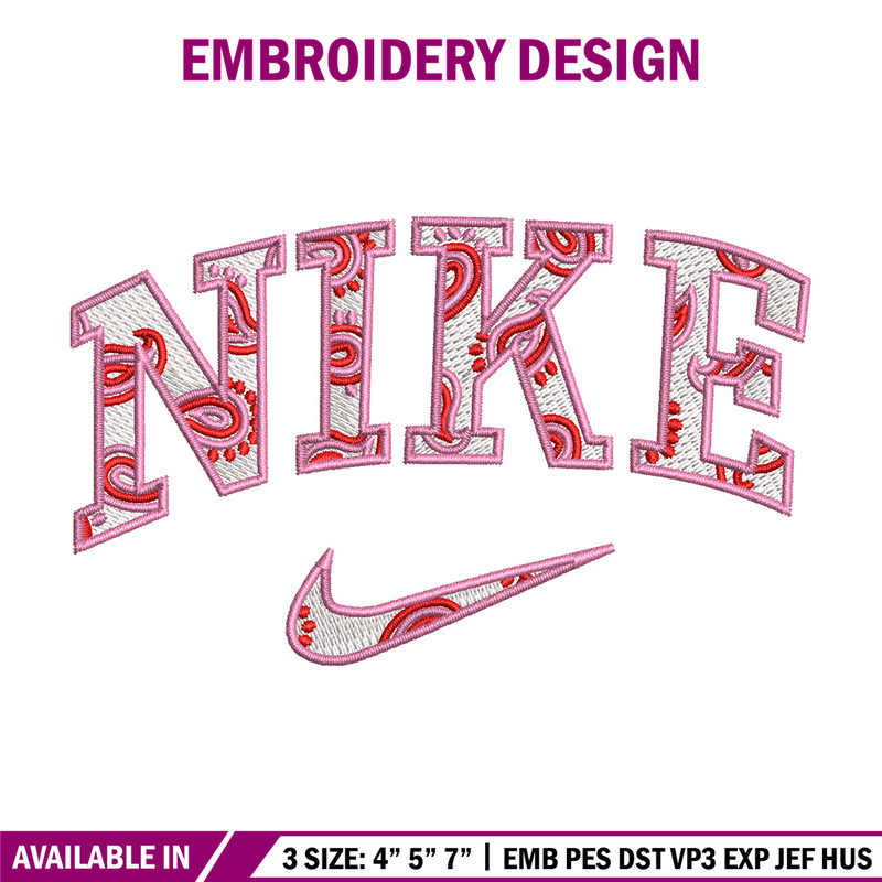 Nike pink embroidery design, Nike embroidery, Emb design, Embroidery shirt, Embroidery file, Digital download.jpg