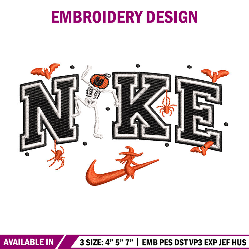 Nike pumpkin embroidery design, Halloween embroidery, Nike design, Embroidery file,Embroidery shirt, Digital download.jpg