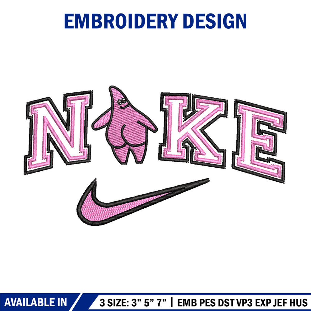 Nike patrick embroidery design, Spongebob embroidery, Nike design, Embroidery file, Embroidery shirt, Digital download.jpg
